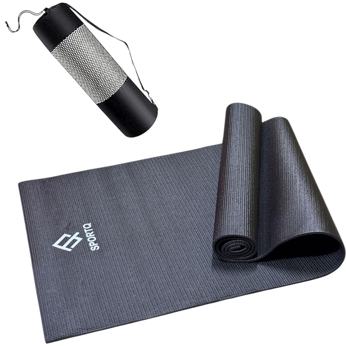 SportQ® Foldable Yoga Mat Non-Slip 6mm Thick Yoga Mat with Carrying Bag Lightweight and Durable for All Fitness Exercises