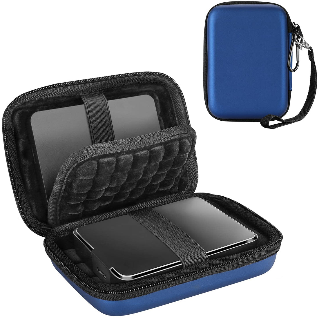 ProCase 2.5 Inch External Hard Drive Case, Protective Case for WD, Toshiba, Canvio, Seagate, Samsung SSD HDD, Portable Shockproof Pouch for 2 x 2.5 Inch Discs with Accessory Pocket