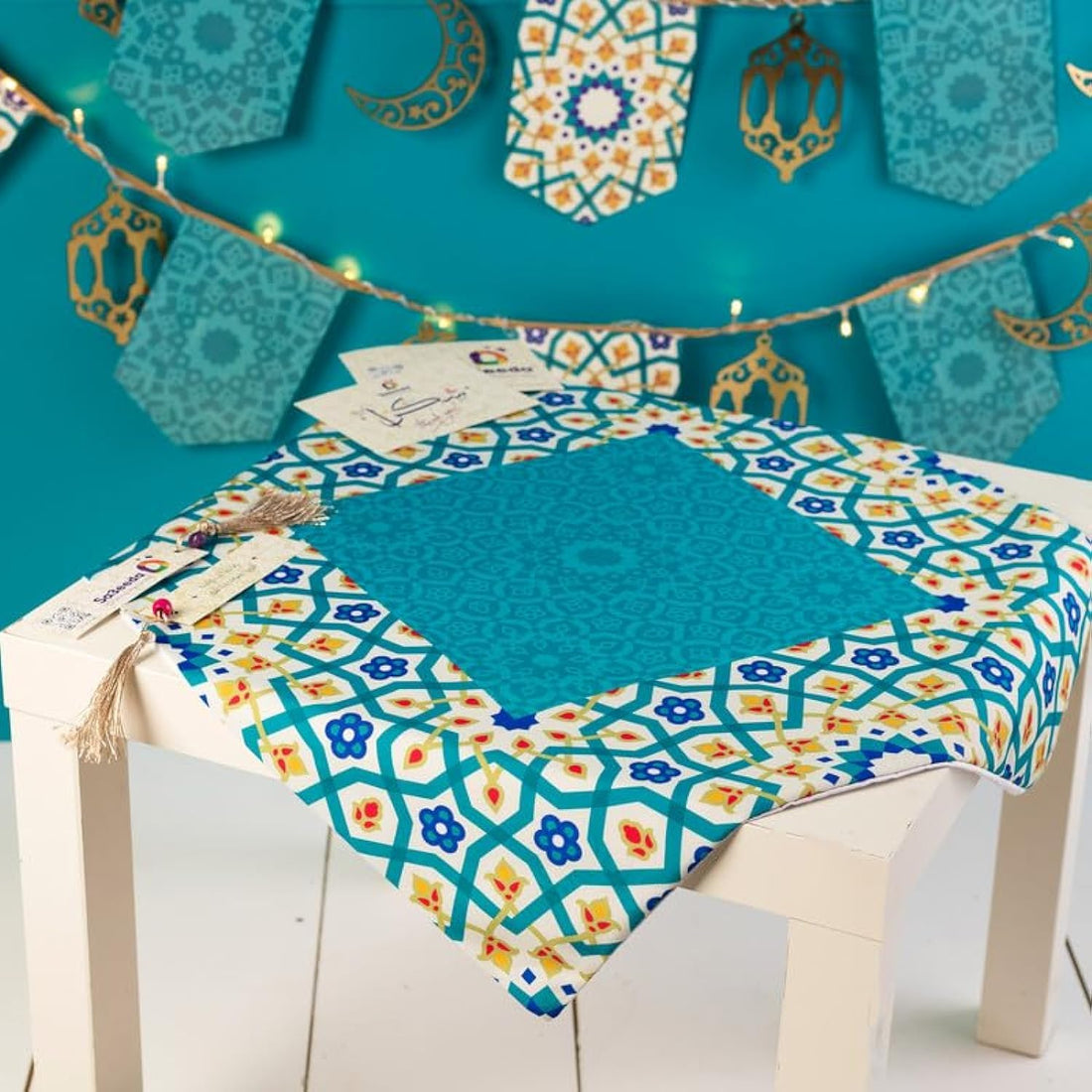 Corner Square Tablecloth Tamara Desgin Multi Colors 60 x 60 CM