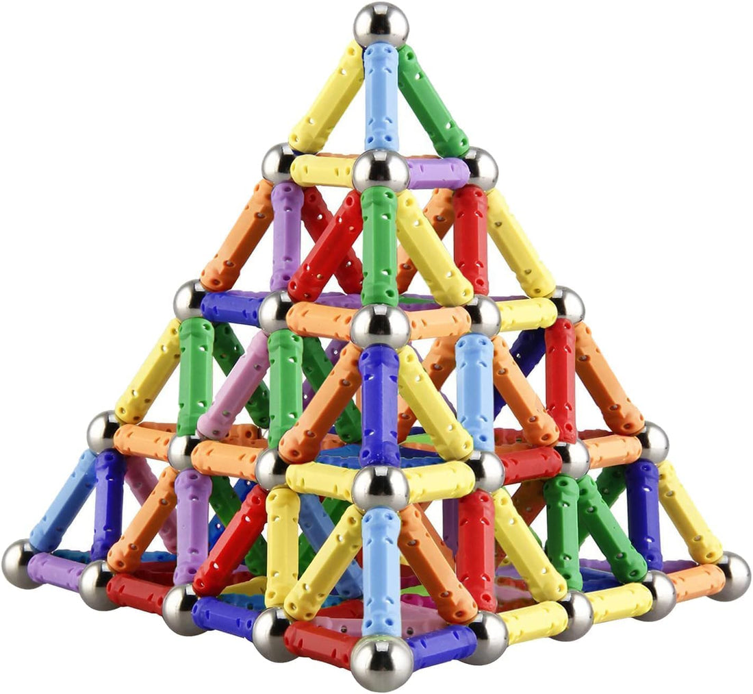 157 Pieces Magnetic Building Set with Columns and Balls STEM Educational Toys for Kids