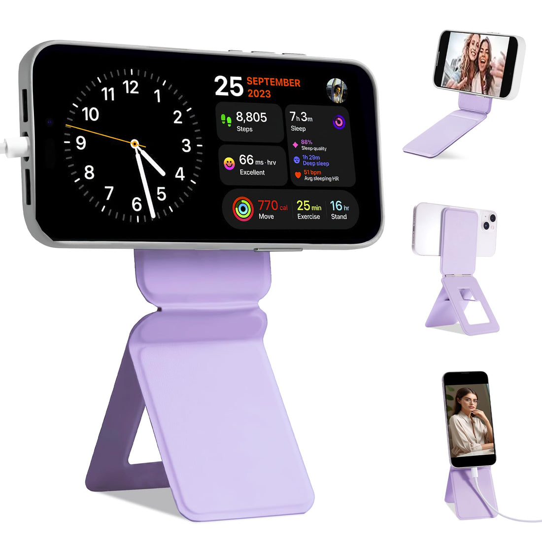 Phone Grip Phone for Magsafe Tripod Stand Compatible with iPhone 15/14/13/12 Series Angle Adjustment & Strong Invisible Selfie Stick Tripod