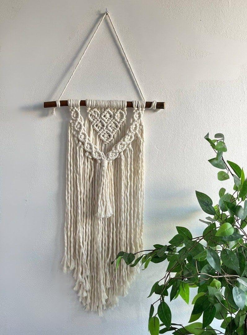 Macrame Wall Hanging, Natural Cotton, 40 x 60 cm, Handcrafted