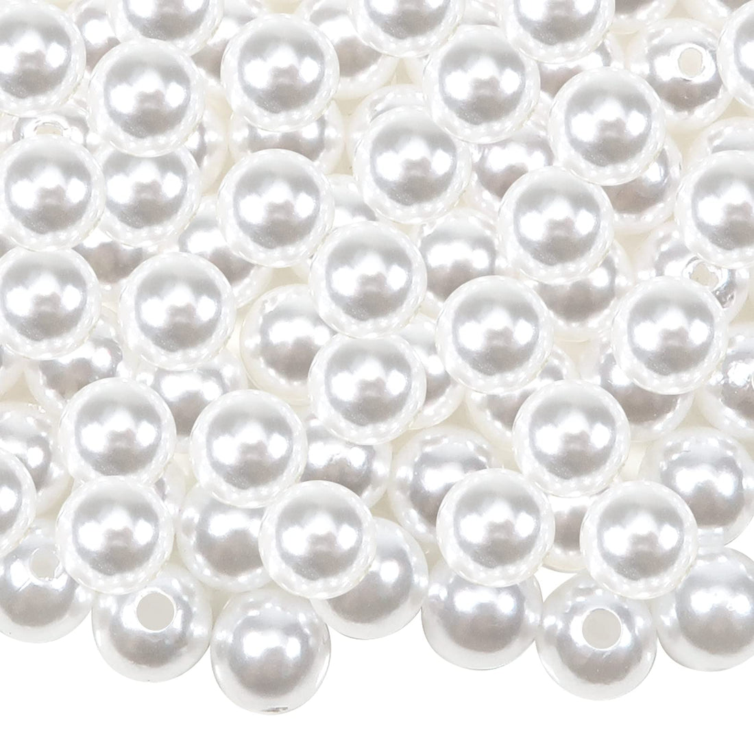 Toaob 60 Pieces Glass Beads, White Faux Pearl, Round Vase Filler Beads, Jewellery Making, Imitation Beads, 12 mm for Necklaces, Bracelets, Jewellery, Crafts