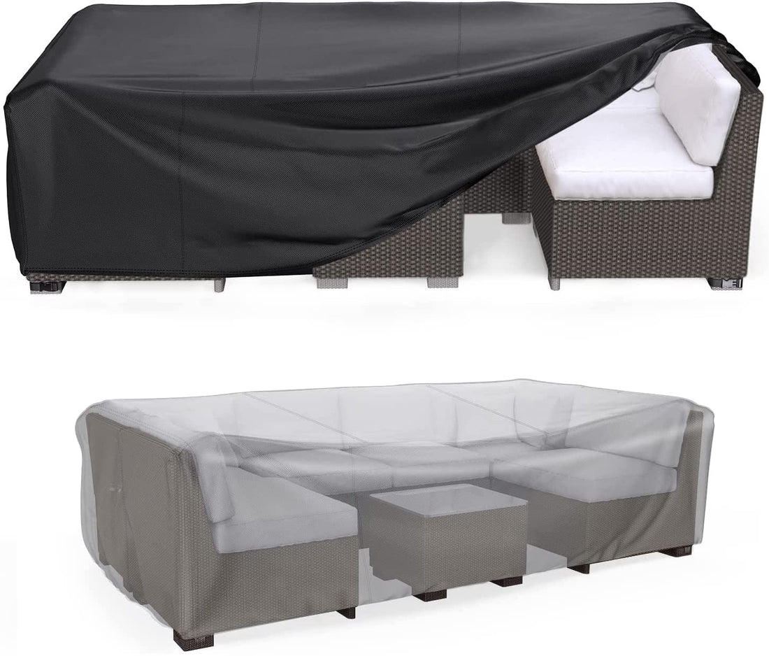 Patio Furniture Set Cover Waterproof, Heavy Duty Funiture Covers for Outdoor Sectional Sofa Set Wicker Rattan Table Chair Rectangular (210CM x 110CM x 70CM)
