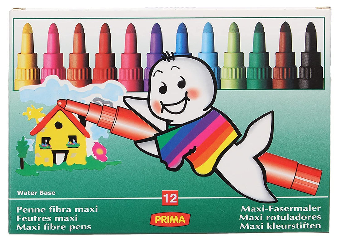 Prima maxi jumbo set of 12 fibretip colors