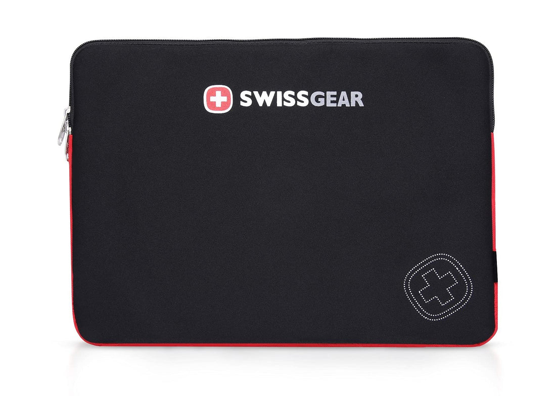 Smart Stuff Super Slim Protective Padded Sleeve 13.3 inch for Laptop Dell 2in1/ Asus/Lenovo/Toshiba/Samsung/Huawei/HP/MSI 13" with Siwssgear Design Laptop Case - Black