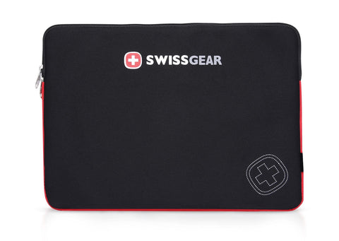 Smart Stuff Super Slim Protective Padded Sleeve 13.3 inch for Laptop Dell 2in1/ Asus/Lenovo/Toshiba/Samsung/Huawei/HP/MSI 13" with Siwssgear Design Laptop Case - Black