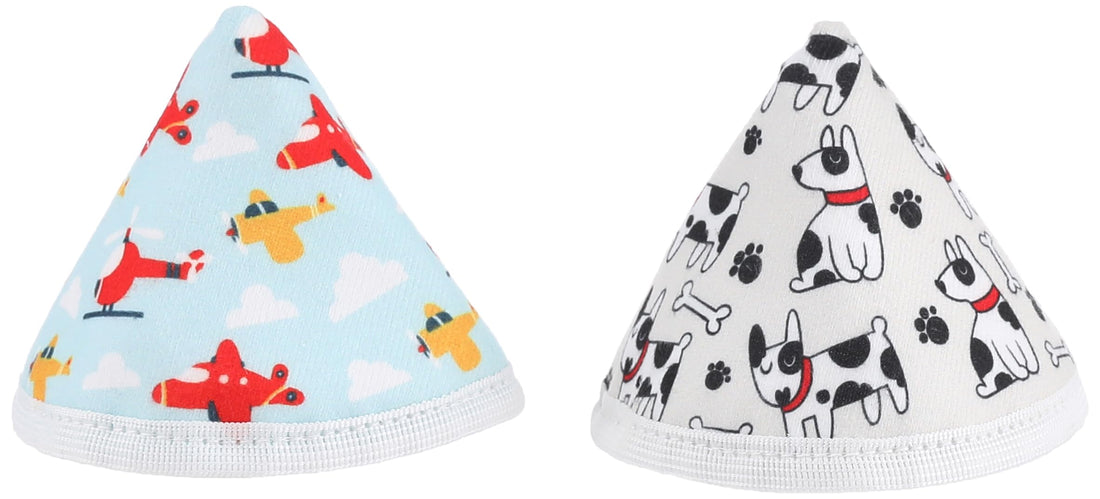 Mamas Gift Pee Cup – Reusable Baby Boy Pee Shield for Diaper Changes, Washable Soft Fabric Cone, Protects from Surprise Sprinkles, Newborn Essential, Pack of 2 (Assorted Designs)