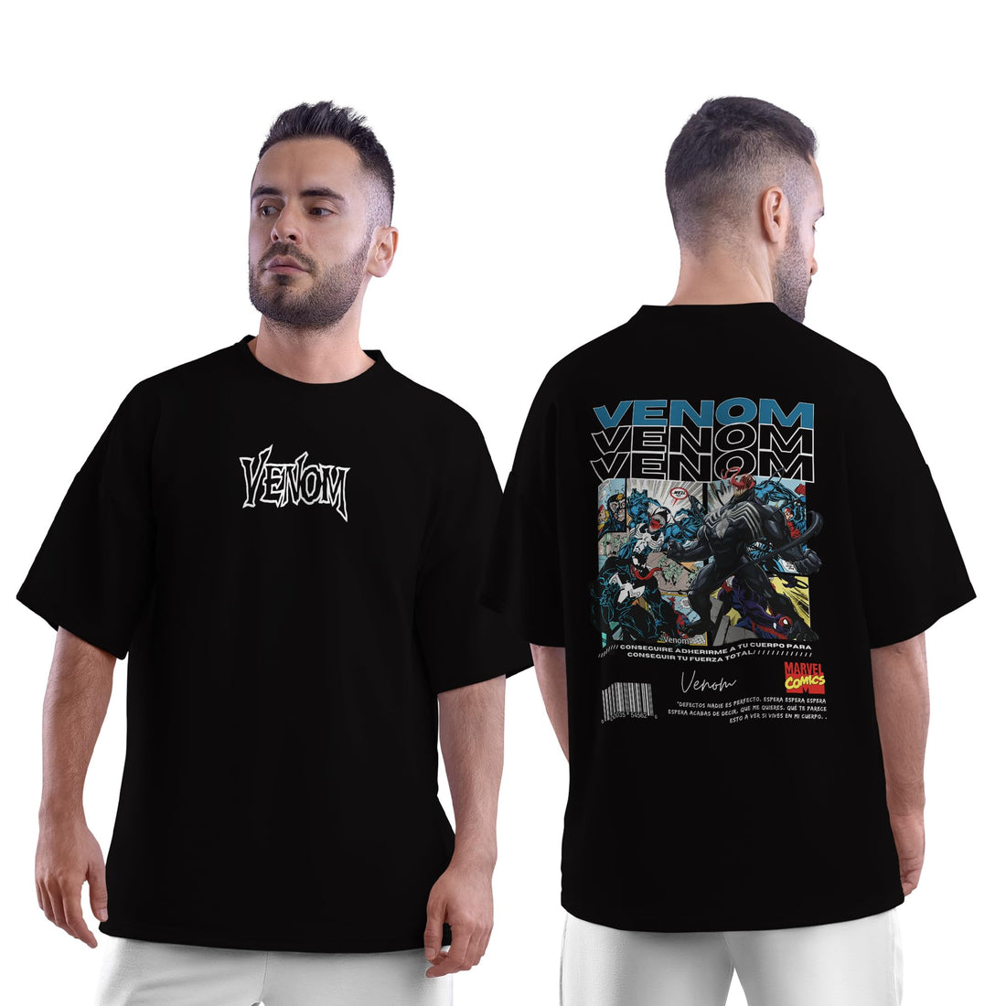 Venom Print Oversized T-Shirt for Men