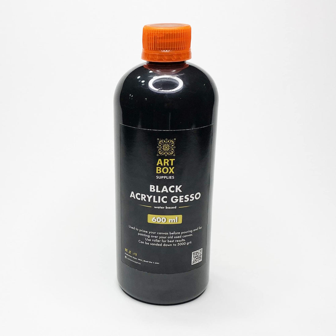 Black Acrylic Gesso/Canvas Primer / 600 Ml
