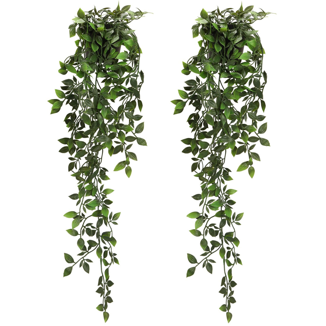 2 Pack Artificial Long Eucalyptus Garlan Mini Potted Plants Fake Plastic Eucalyptus Leaves Plants for Room Decor Office Desk