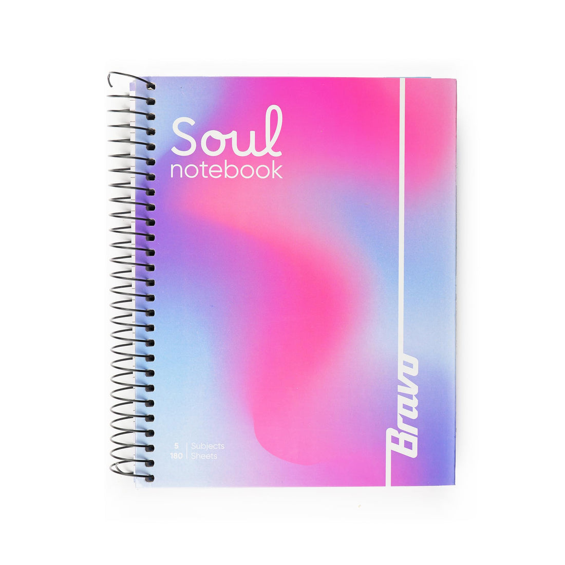 Bravo Soul Notebook - 27.3 * 19.8 cm. - 180 Sheets - 5 Subjects - Light blue*Pink