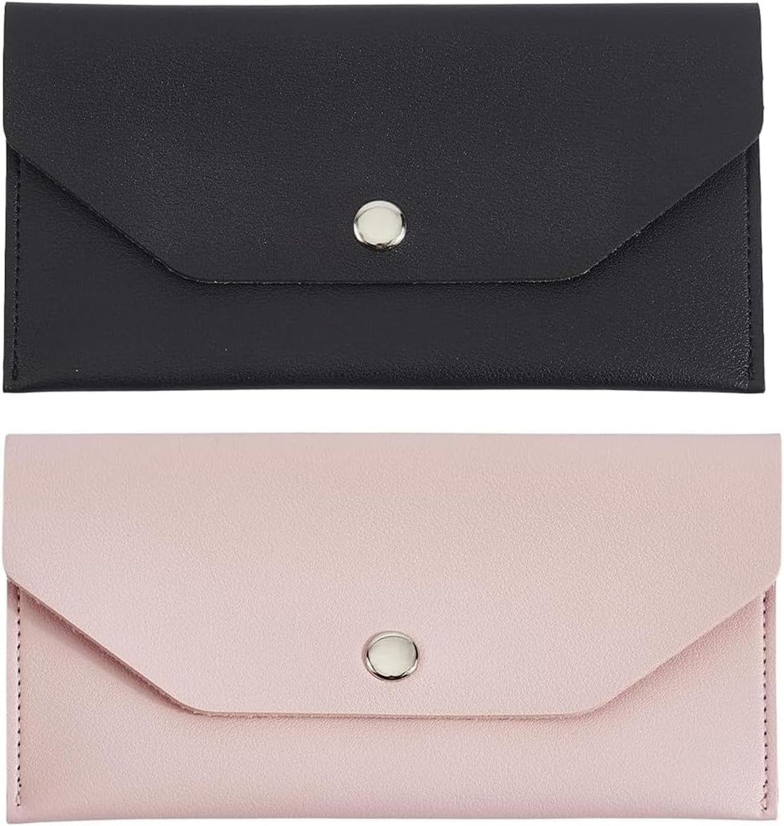 2 Pcs PU Leather Cash Envelope Wallet, 17.5 × 9 CM Waterproof Currency Pouch Money Stuffing Organizer Envelopes, Reusable Budget Wallet for Men Women Checks Bills