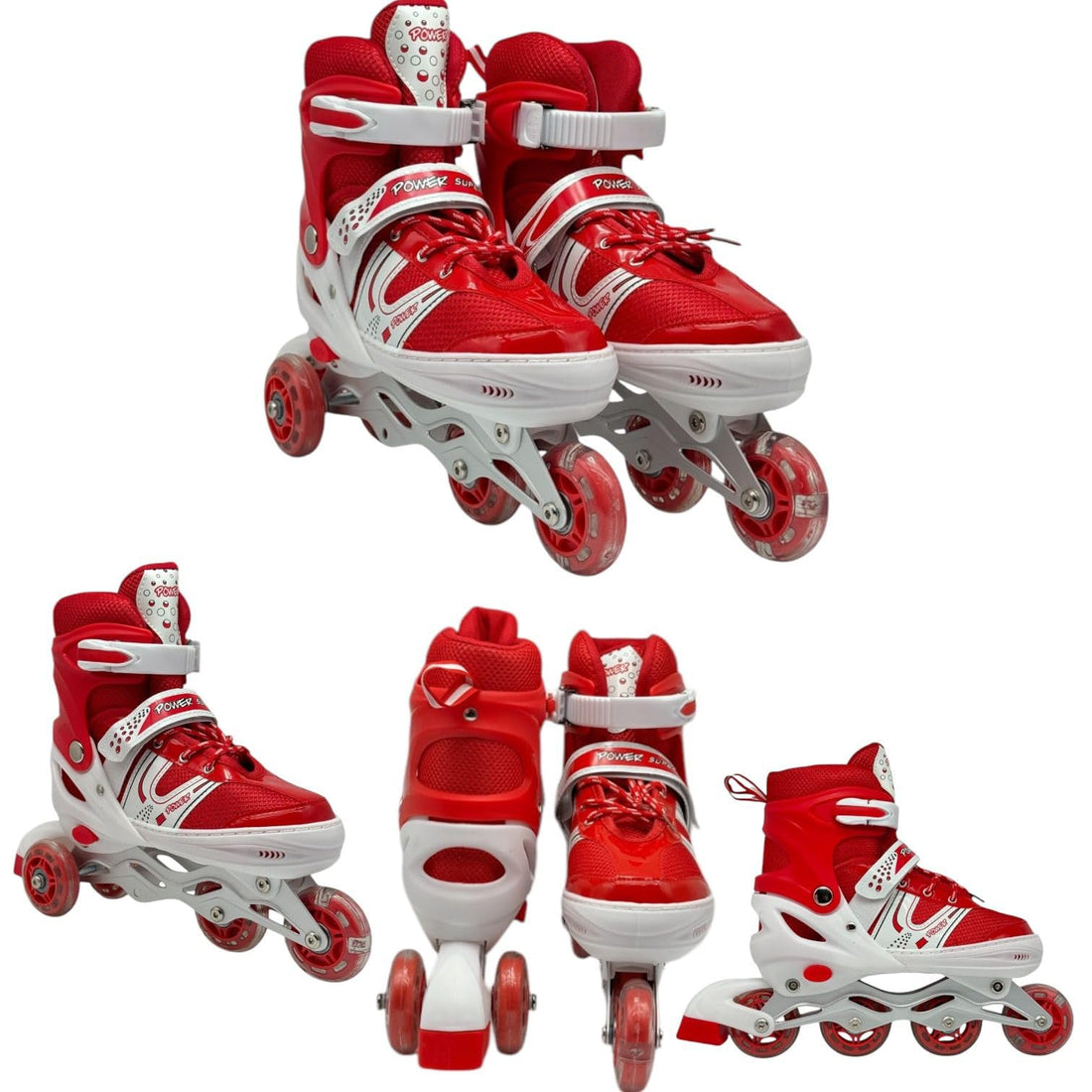 Adjustable Roller Skates with LED Front Wheel, Can Convert from Inline Skates to 3 Wheel Roller Skates for Indoor Outdoor Beginners Kids Teens