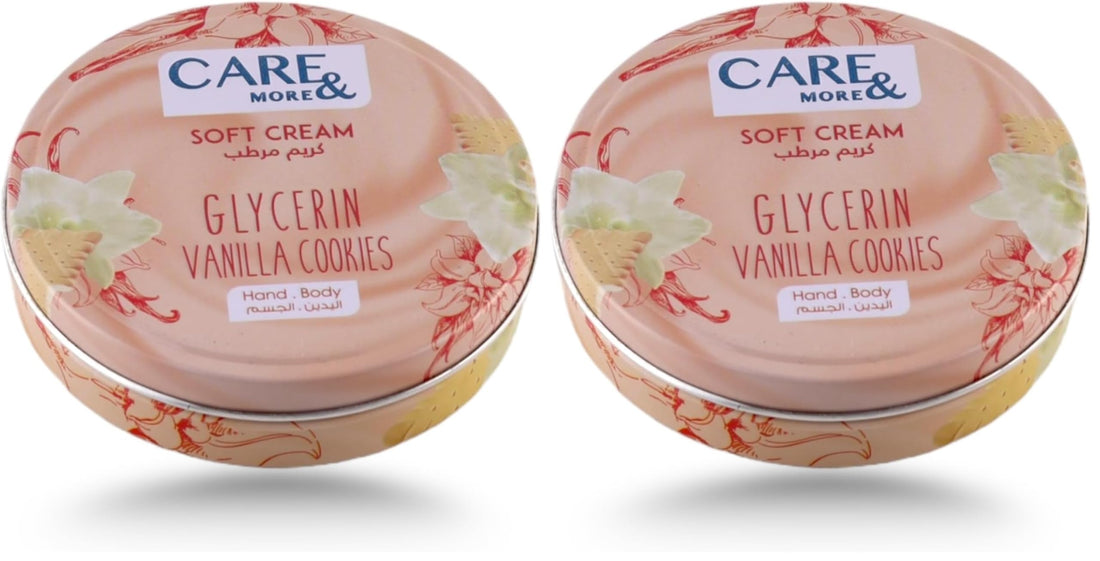 Care & more soft cream with glycerin 75 ml vanilla & cookies (Pack of 2)