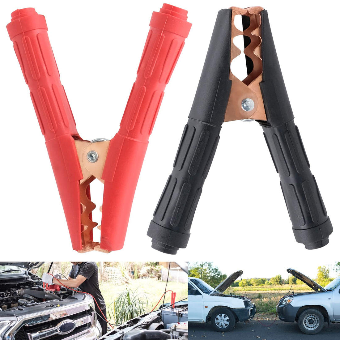 2 x Copper Alligator Clips for Car Battery Chargers Heavy Duty Battery Can Be Connected for Jump Starter Cables Clips