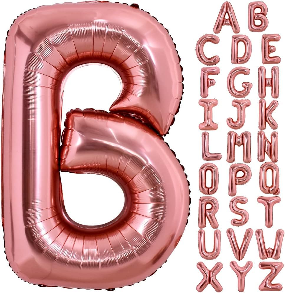 Letter Balloons for Party Decorations Birthday Balloons Rose Gold (Rose Gold, Letter B)