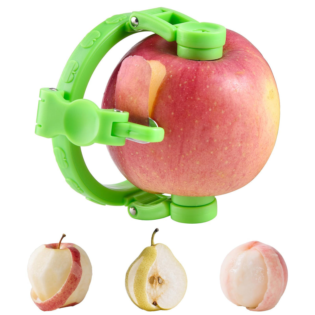 Portable Handheld Apple Peeler,New Upgraded Adjustable Fruit Peeler,Quickly Peeling Machine for Fruits,Mini Kitchen Peelers for Potato,Apple,Pear,Peach (1, Green)