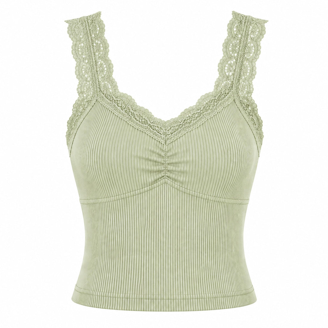 Women's Lace Top Padded with Built-in Foam Insert, Cordless, Soft Elastic Fabric, Suitable for Everyday Home and Sleeping, Comfortable and Feminine, Fits 50-75 KG