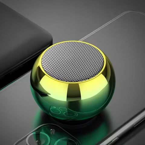 Portable Sub Mini Bluetooth Speaker Z150 Wireless TWS Surround Sound Rechargeable Outdoor Travel Speaker with Built-in Mic Cable Type-C, Vol Up & Vol Down ((Green & Gold))