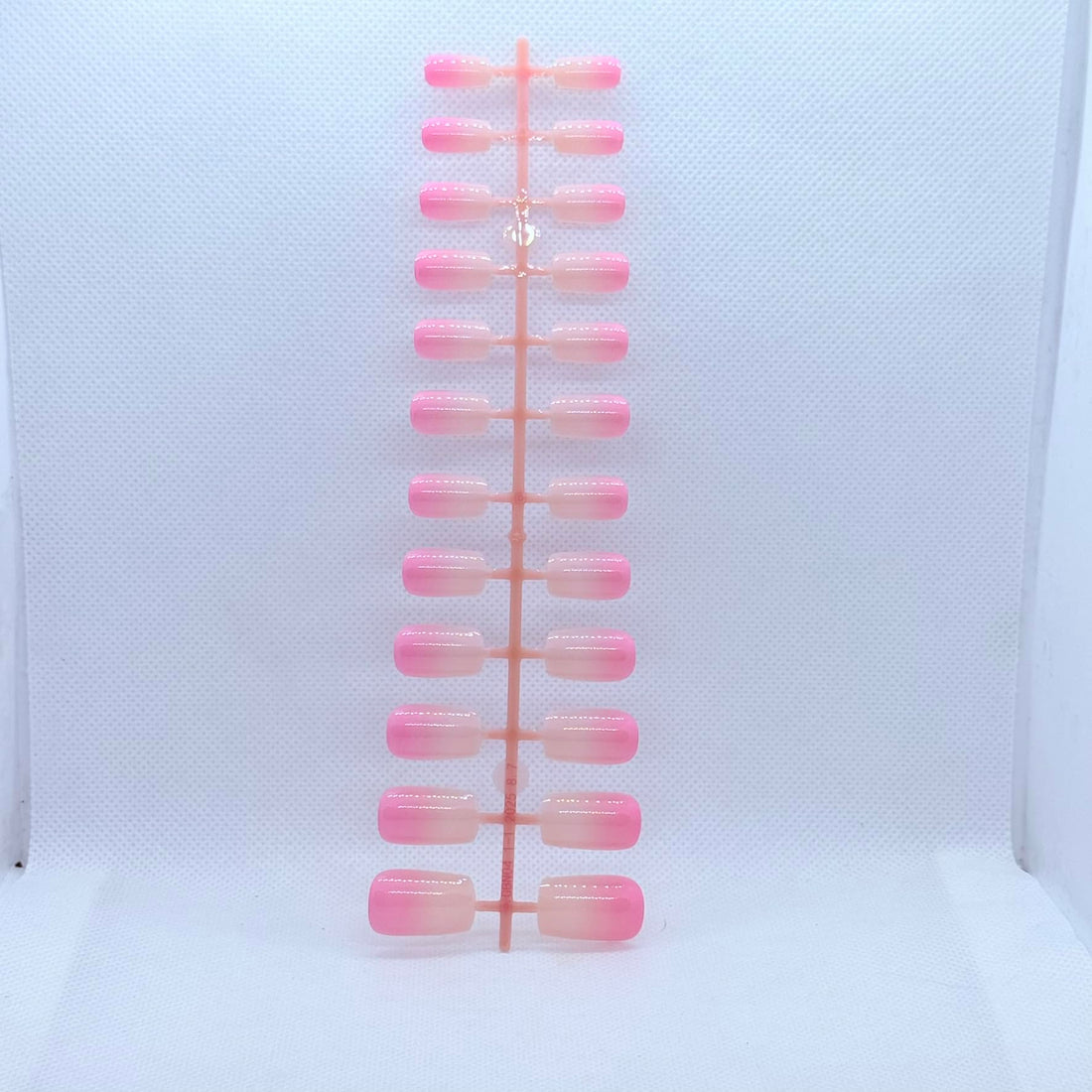 Ombre Press On Nails Set | Long Lasting Fake Nails | 24 PCS Glossy Salon Finish | Square Shape Medium Length Professional Nail Art (Pink Ombre)