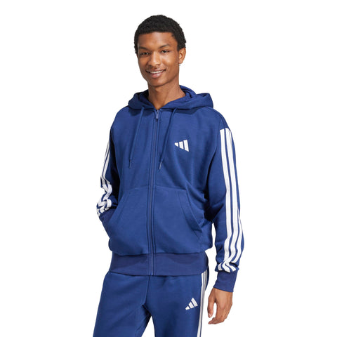 adidas Men's Essential Three Stripes Fleece Zipper Hoodie Hooded Sweatshirt (pack of 1)