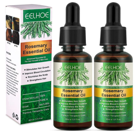 Rosemary Hair Growth Oil Organic Rosemary Essential Oil, Hair Loss Treatment, Improves Blood Circulation, Nourishes Scalp, Strengthens Hair Improves Scalp Circulation For Men And Women (2pcs)