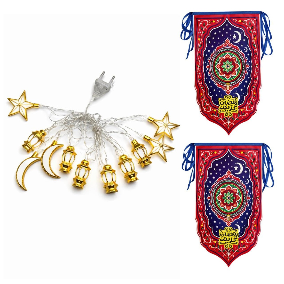 Offers Artistic - Noor Zina Ramadan Branch 3M Powered by Electricity + 2 Pcs Ramadan Zaina Branch 5 Meter Length One Branch Cardboard (Model 7)