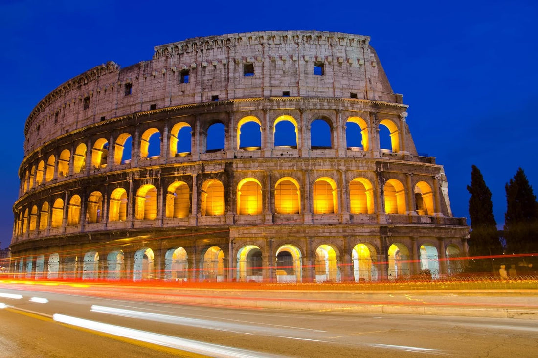 Coliseum Building Italy Landmark Poster Landscape Photo Background Large Monument Decor 110cm by 165cm Printed on Strong Banner Material with Metal Grommets UP TO DATE