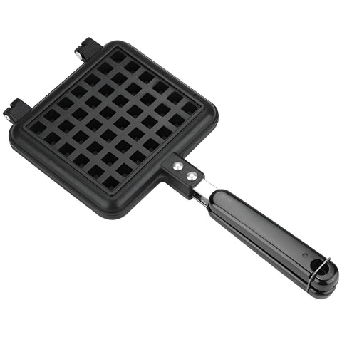 Waffle Iron - Non-Stick Aluminum Crepe and Blini Maker Mold Homemade Baking Tool Christmas Decoration Black Color Sturdy Construction Long Lasting Performance Easy to Handle Kitchen Essential Item