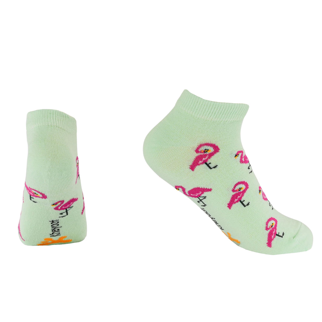 Kheyoot flamingo printed calf socks s For Unisex - green 30271
