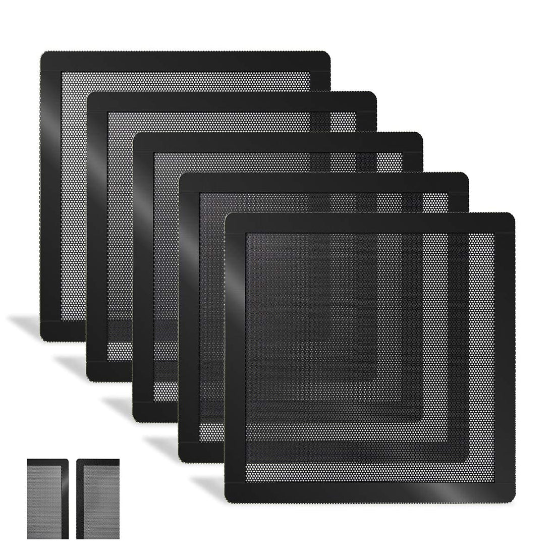 Computer Cooler Fan Dust Filter, Dustproof PVC Cover Mesh Magnetic Frame, Mesh Cover Black Radiator Filter 5-pack (120 * 120mm)