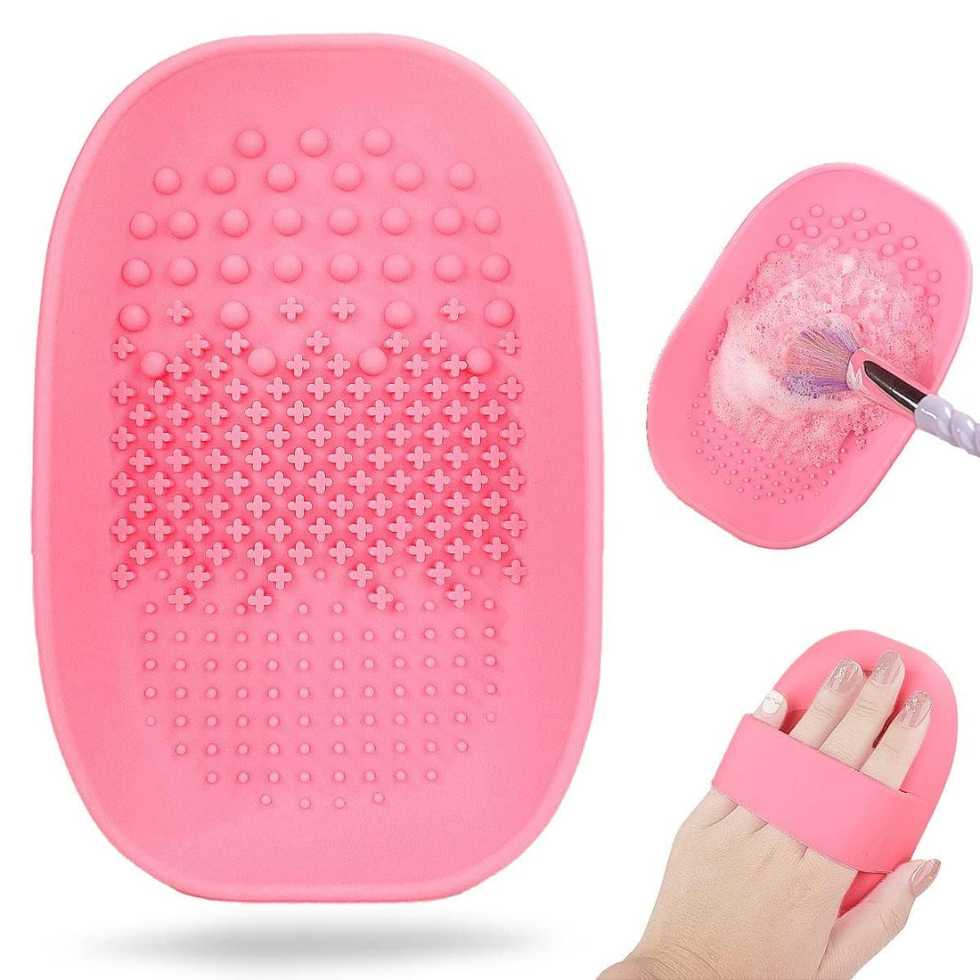 Portable Silicone Makeup Brush Cleaner & Scrubber Pad for Foundation, Eyebrow & Beauty Brushes-multicolor