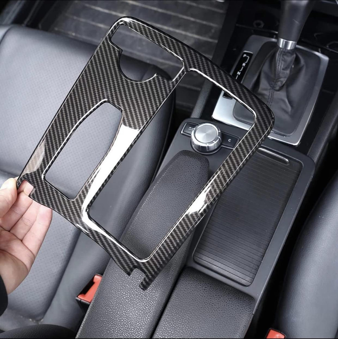 Car Abs Central Console Cup Holder Frame Trim For Mercedes-Benz E Class W212 2010-2011 C Class W204 2008-2014