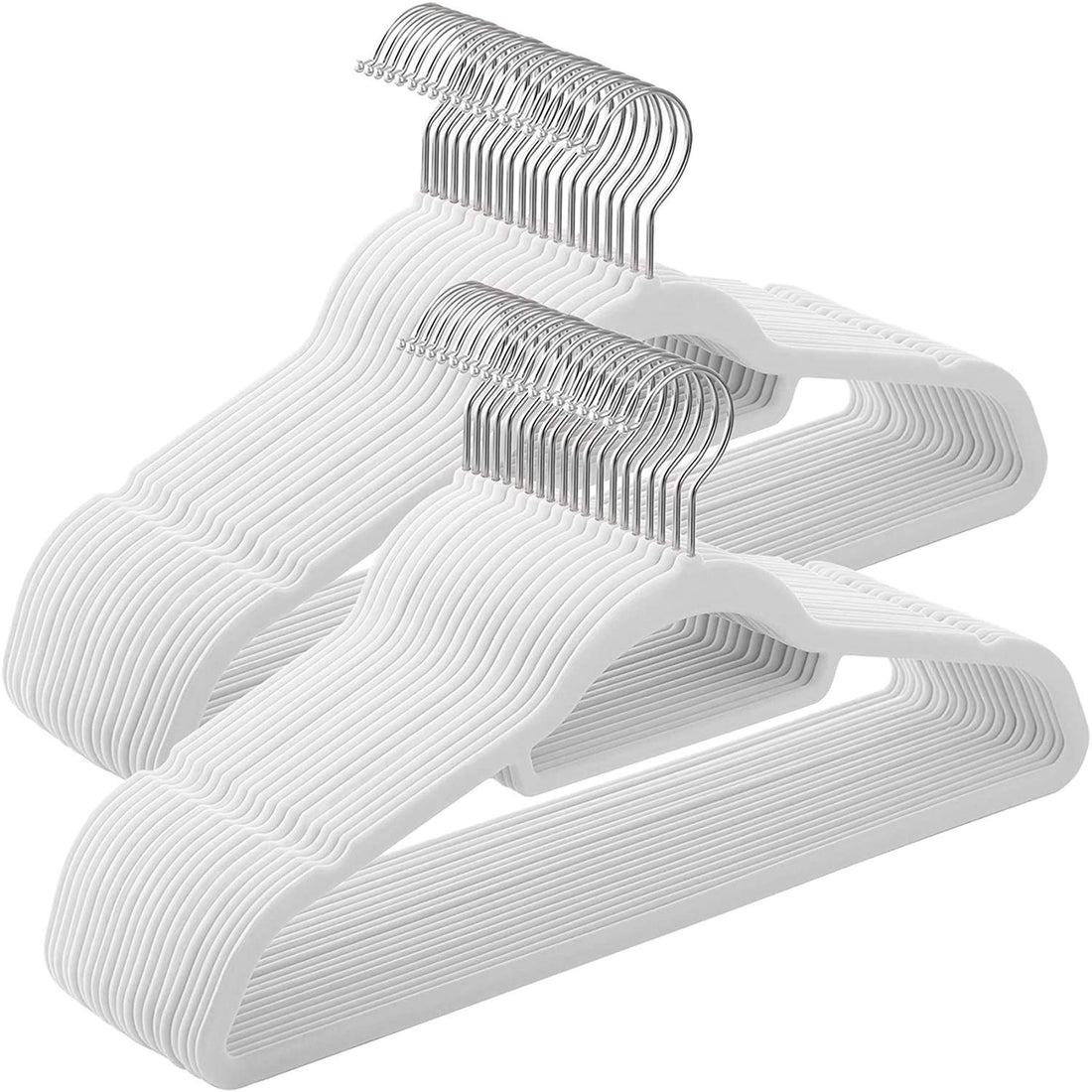 Red Dot Gift®10-Pack White Non-Slip Velvet Hangers 42cm With 360 Degree Rotatable Hook - Durable & Slim - Non Slip Hangers for Coat Hangers - Pant Hangers…