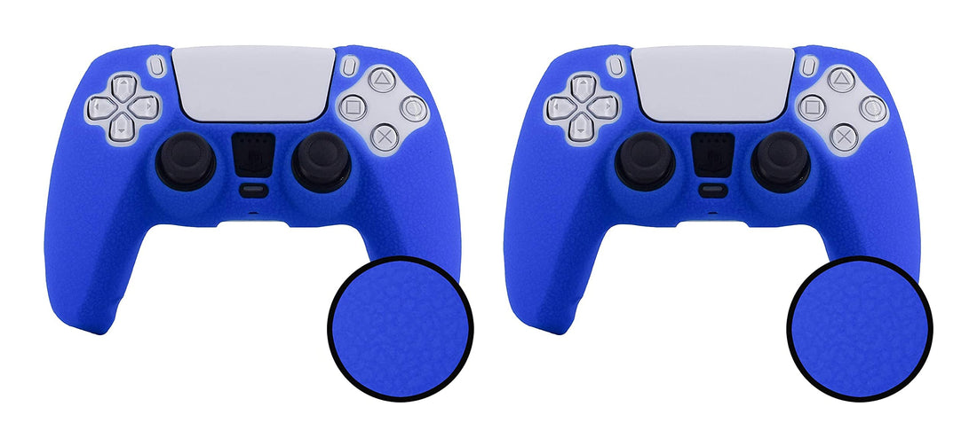 PS5 Controller Silicone Cover Skin Case Grip, Anti-Slip Anti-Scratch Protective Cover Shell Fit - Texture Blue [Video Game], Pack of 2