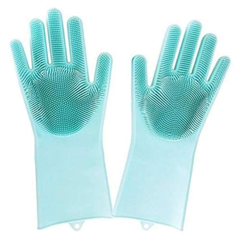 1 Piece Home Washing Cleaning Food Grade Silicone Gloves Garden Kitchen Dish_ with two years guarantee of satisfaction and quality