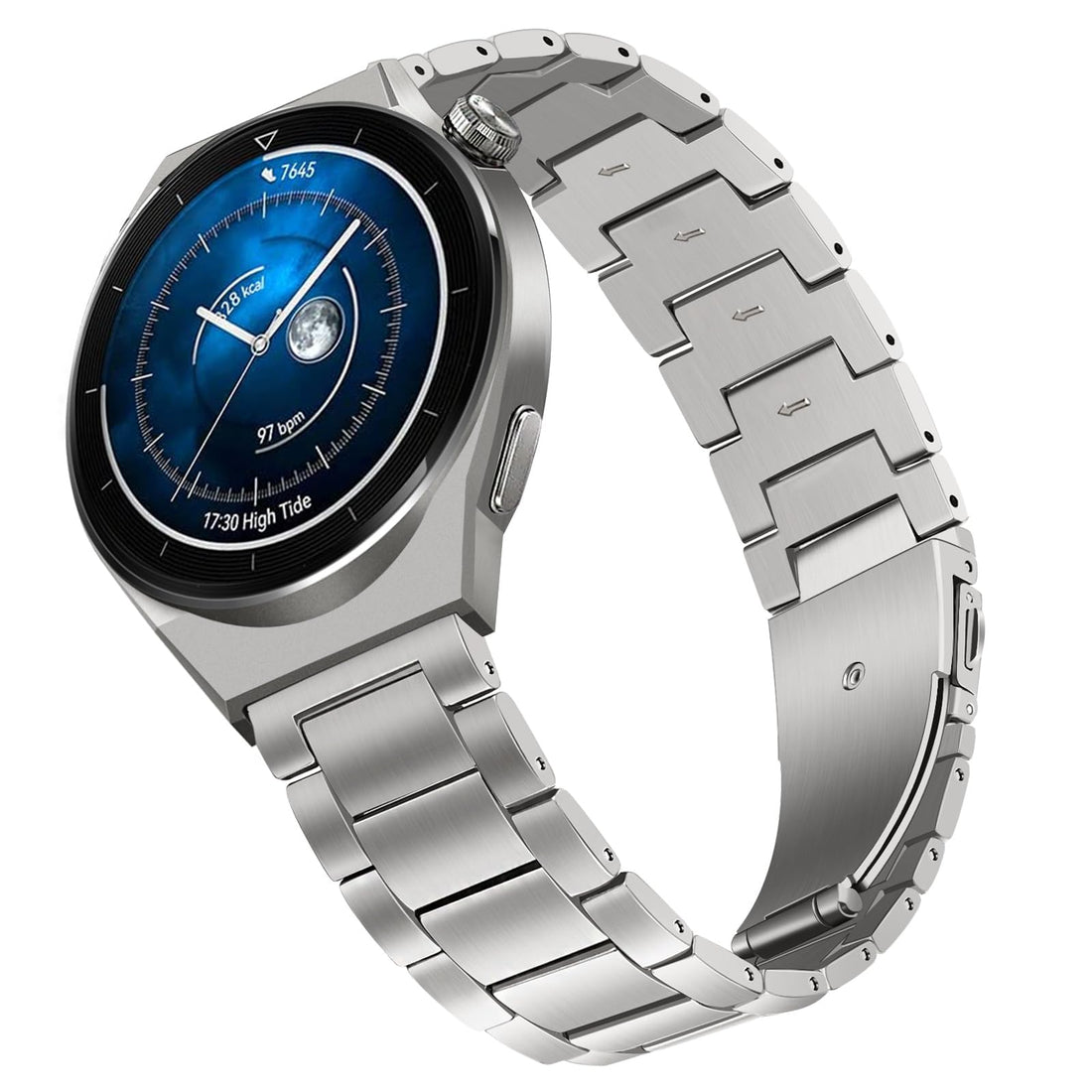 TRUMiRR Compatible with Huawei Watch 4/Watch 4 Pro/GT 3 Pro 46 mm/Watch Ultimate Titanium Strap, 22 mm Titanium Watch Strap, Metal Bracelet Replacement Strap for Huawei Watch GT 3 Pro 46 mm/GT 3 46