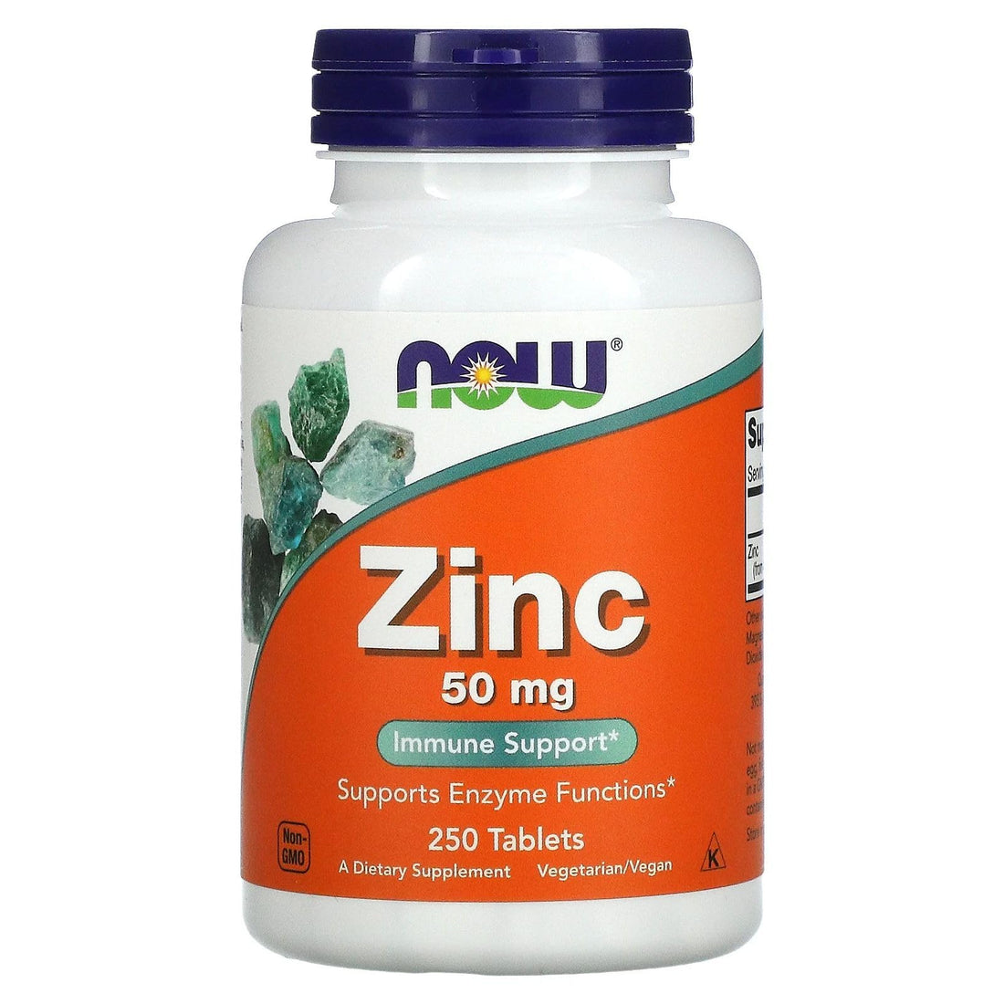 NOW Supplements, Zinc 50 mg, Supports Enzyme Functions*, Immune Support*, 250 Veg Capsules