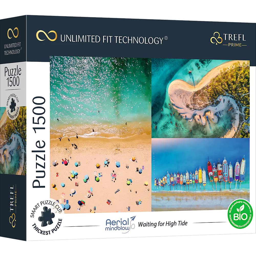 Trefl Prime 1500 Piece Puzzle Aerial Mindblow: Waiting For High Tide