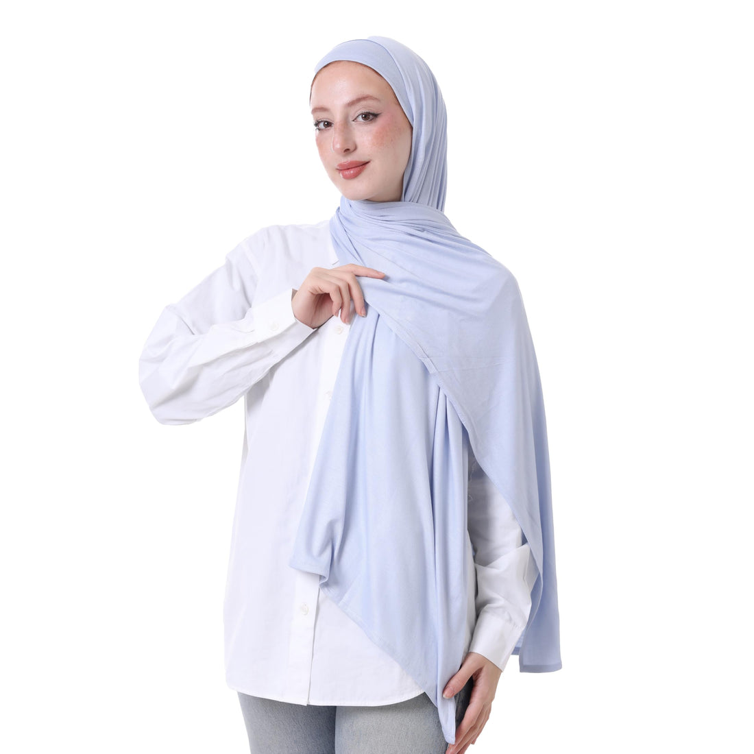 2 in 1 Jill Hijab with Drawstring Bandana – Easy and Quick to Wear Hijab Veil with Separate Bandana – Stylish Practical Scarf for Daily and Outdoor Use – Size 200x60cm