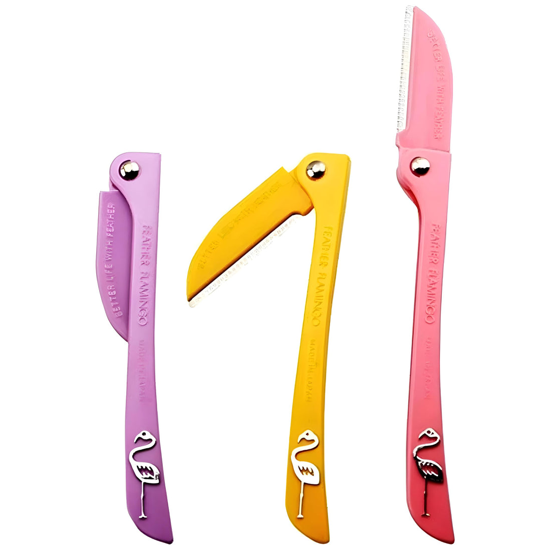 Ergonomic Women’s Razor Set - Vibrant Plastic Blades, Ultra-Gentle on Sensitive Skin, 3-Piece Collection for Flawless Facial Care