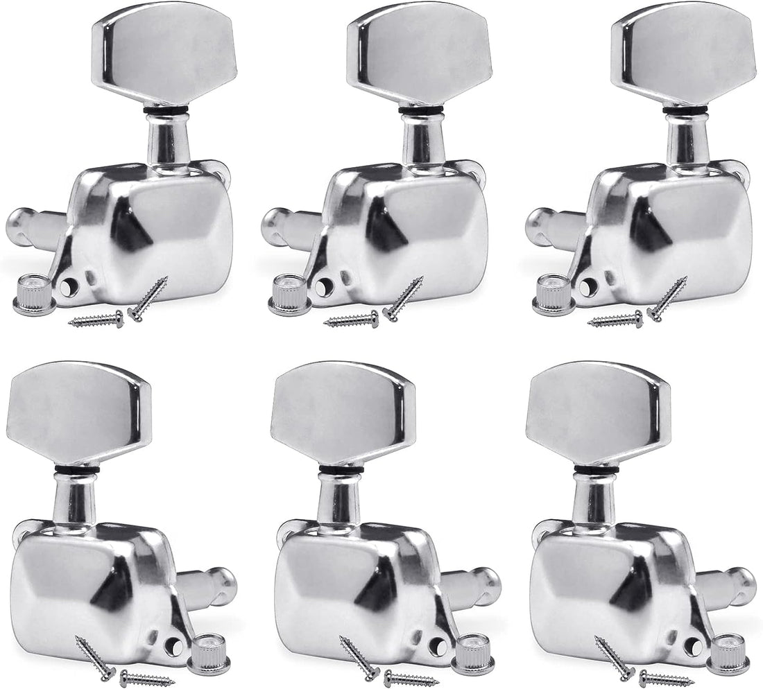 DEVICE OF URBAN INFOTECH Guitar Tuning Keys, 3L + 3R Guitar Machine Heads Knobs Guitar Keys for Acoustic Guitar Semi-Closed Locks Guitar Keys with Gears Screw Set for Acoustic or Electric Guitar