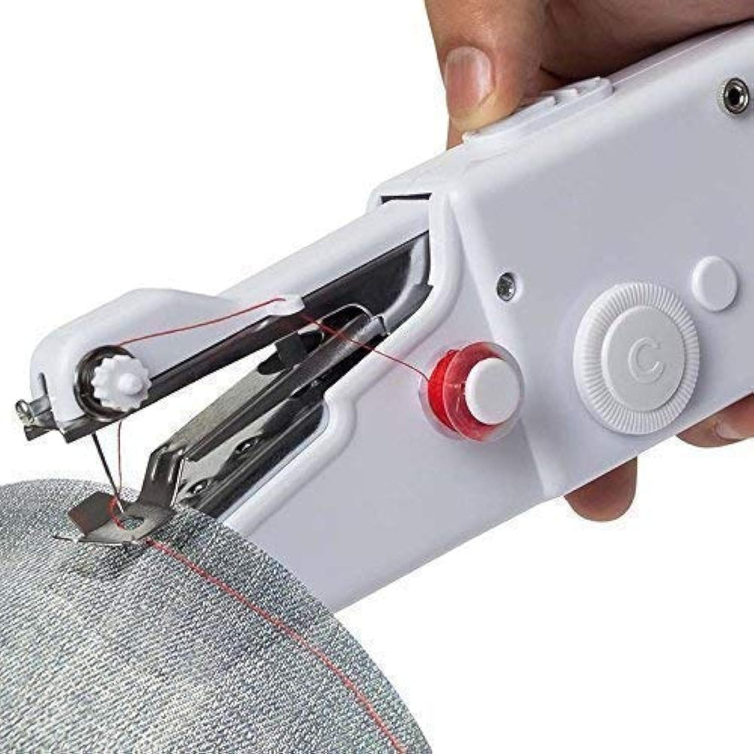 Portal Handy Stitch Sewing Machine for Home Tailoring DIY, AC/DC Electric Mini Portable Cordless Stitching Handheld Manual Sillai Machine (White, Stapler)