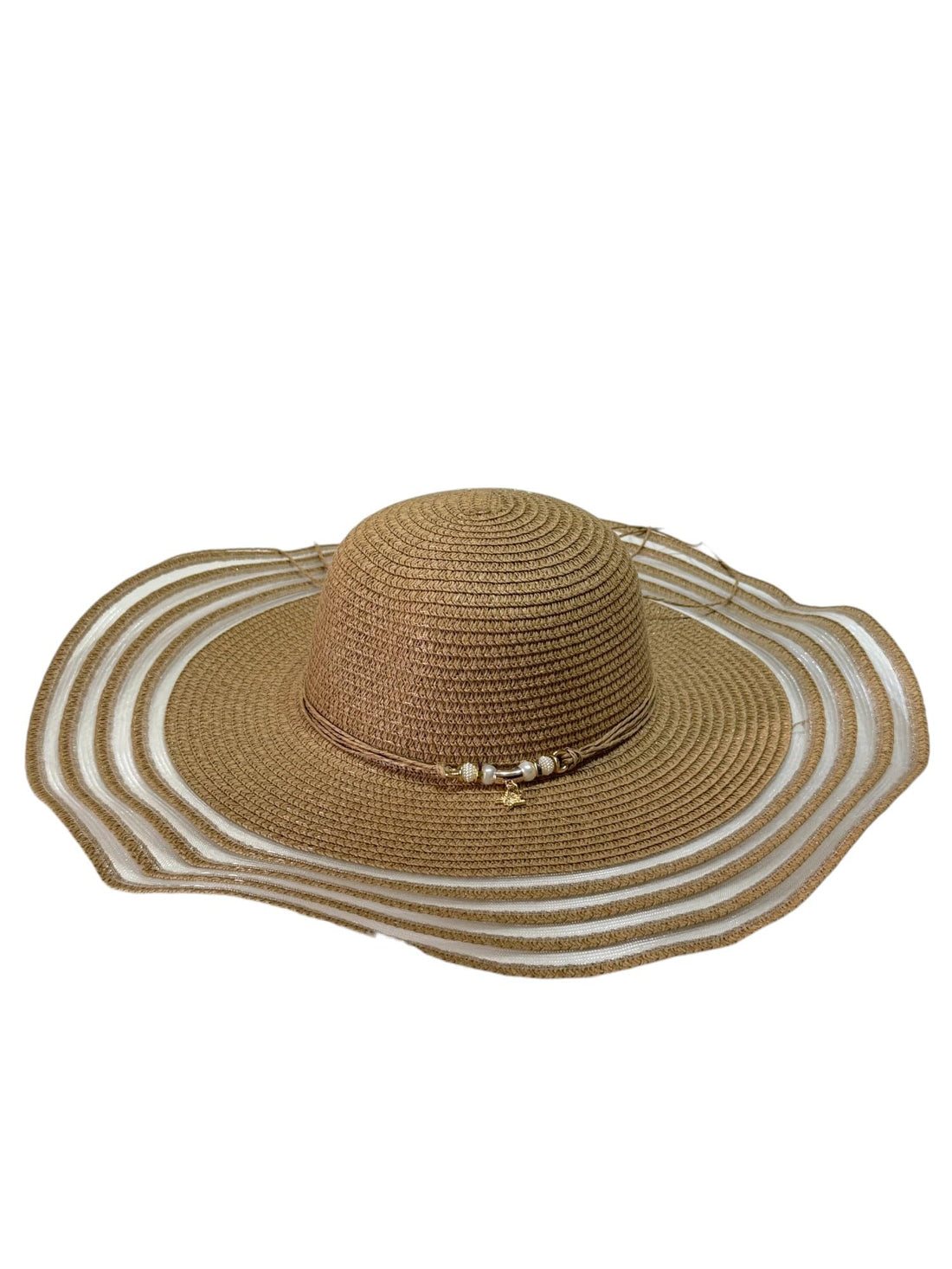 Women's Straw Sun Hat, Summer Beach Vacation, Foldable, Shell Sequins Embellished, Breathable