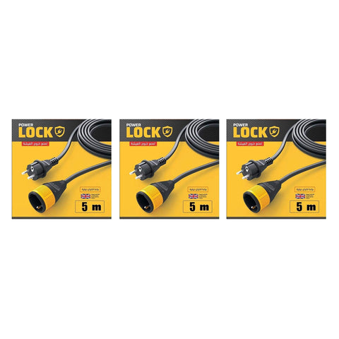 Power Lock Extension Cord Lock - 16 Amp - 250V - 5 M (3 Pieces)