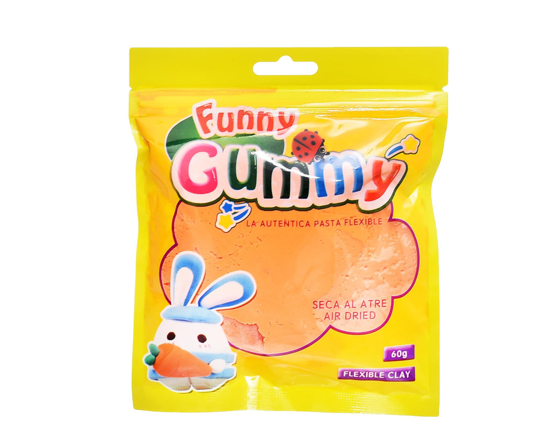 9001 Soft flexible Clay for Playing Moldable 60gm in Resealable Bag - Orange