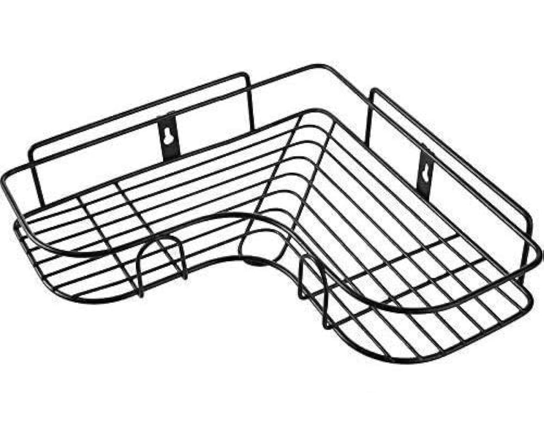 Varkaus Multipurpose Wall Mount Corner Bathroom Shelf Rack for Bathroom Accessories Soap Holder Storage Rack, Drilling Holes Required (Pack of 1)