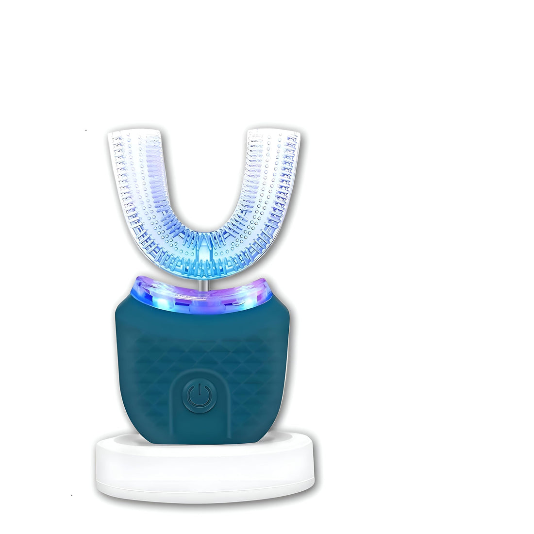 Wireless Charging Toothbrush - U-shaped design with ultrasonic whitening, IPX7 waterproof, 3 cleaning modes, food-grade silicone for safe daily use (blue)
