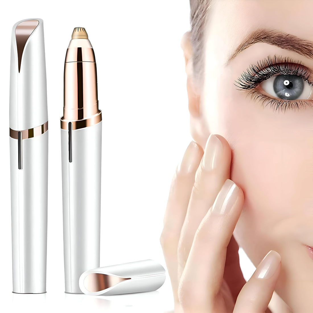 Eyebrow Hair Trimmer:USB Charging Eyebrow Hair Removal Light for Face and Nose Shaver Exclusively Available in Al-Israa (White)